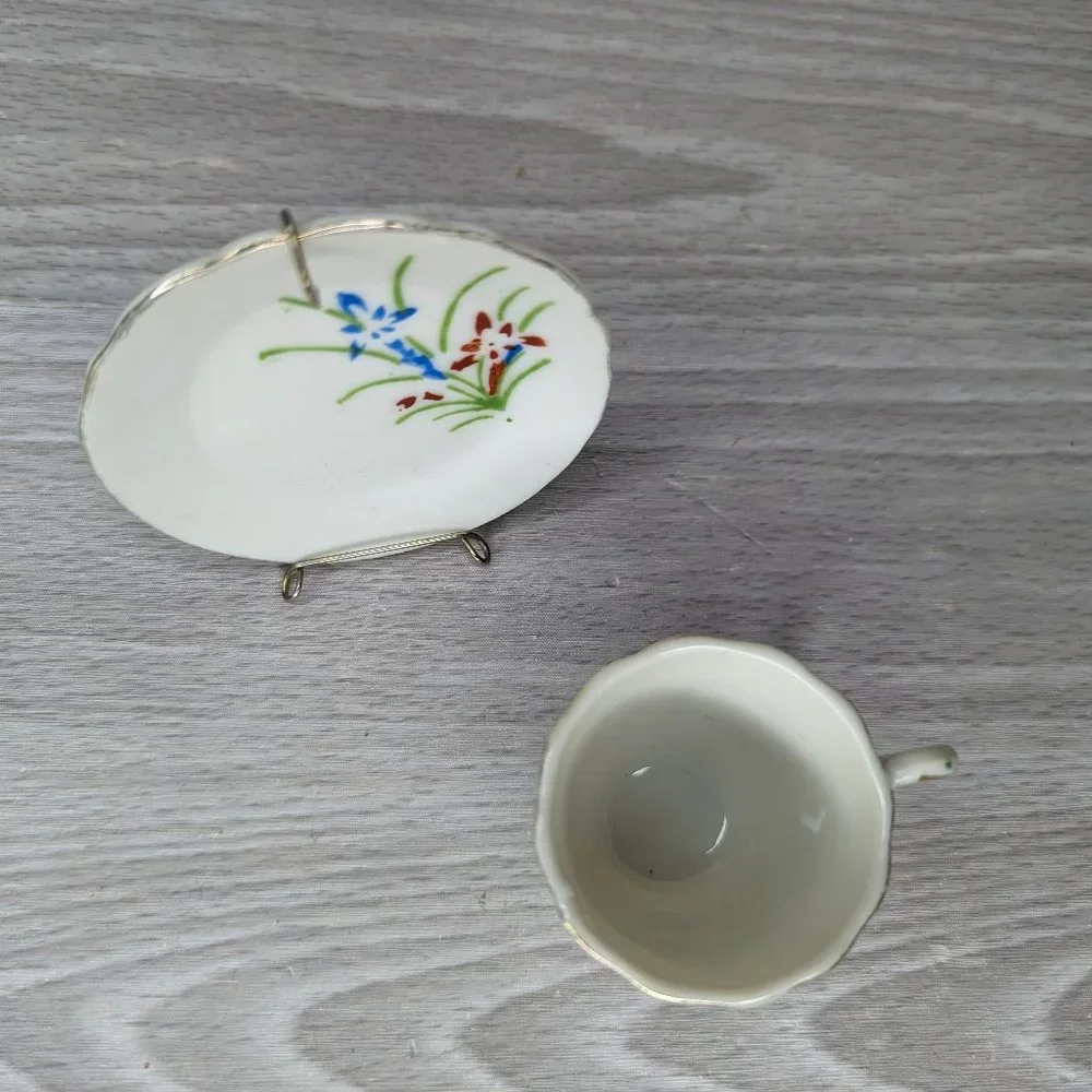 Vintage Miniature Japanese Tea Cup and Saucer